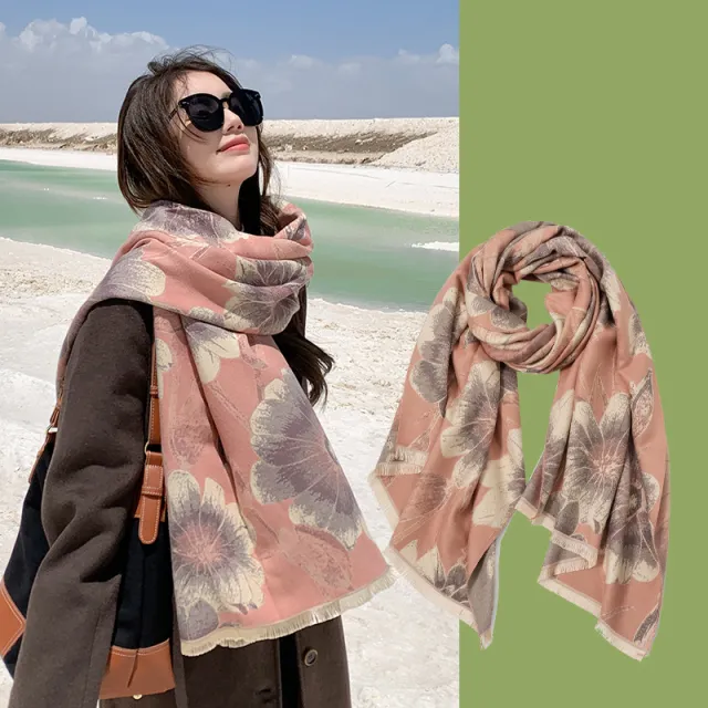 Yunnan Travel Wear Artificial Cashmere Scarf Women Pink - Shop at LoveMi