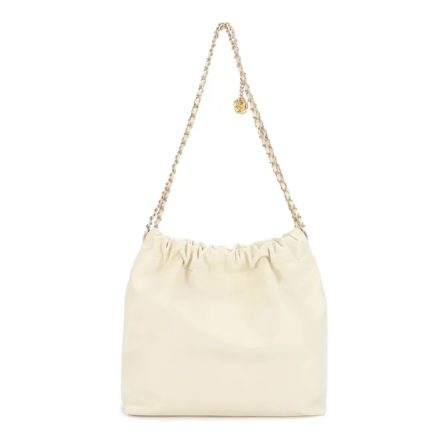 Leather Shopping Large Capacity Shoulder Bag Beige - Shop at LoveMi