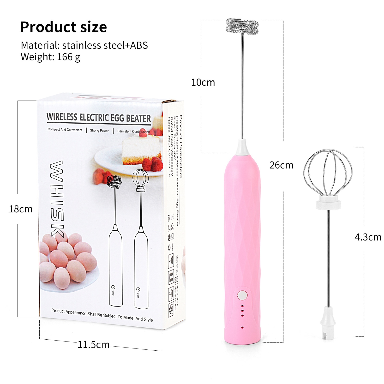 Electric Milk Frother Handheld Egg Beater