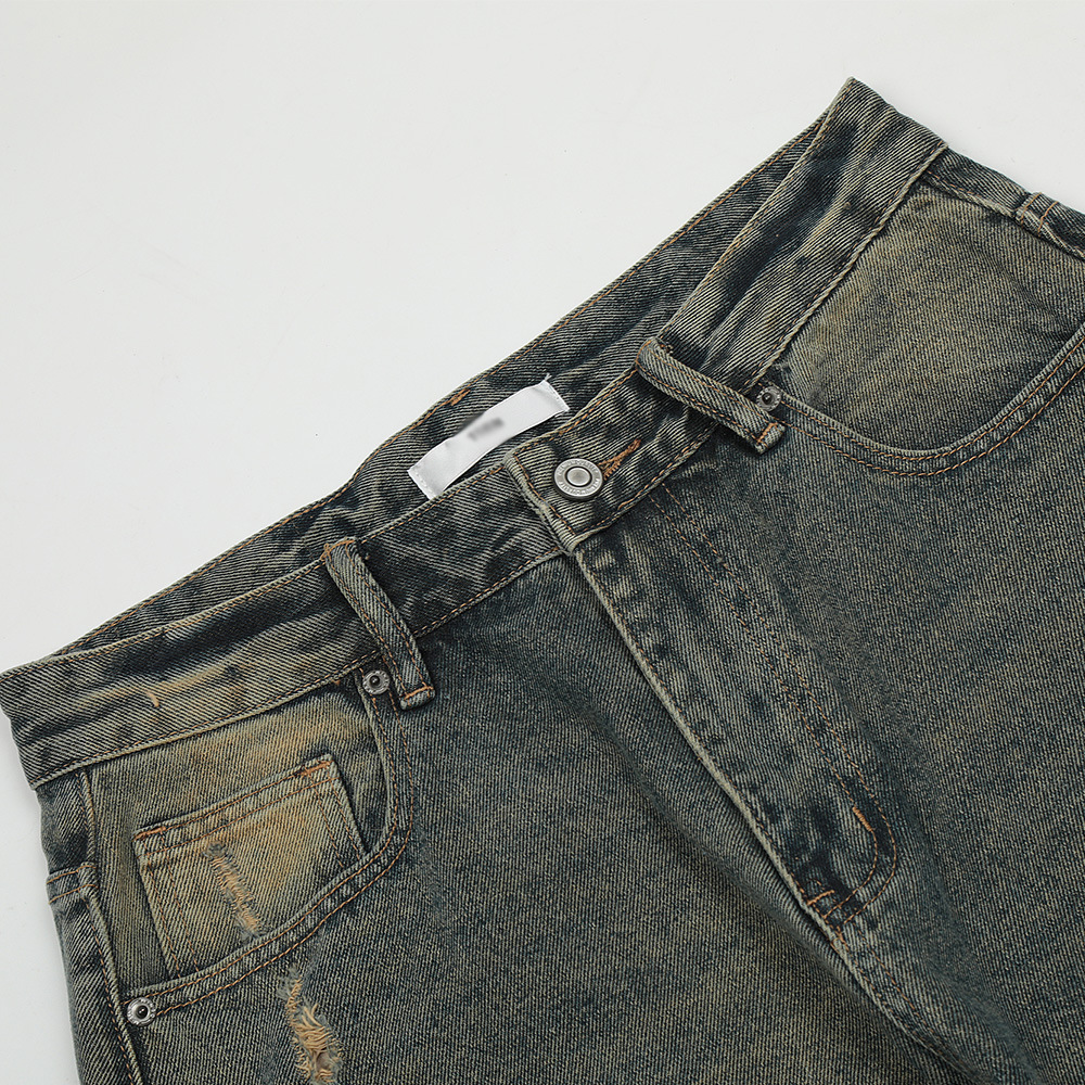 Men's Washed Yellow Mud Jeans