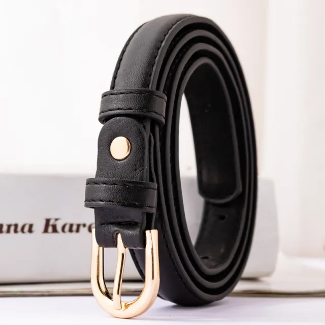 Pin Buckle Women's Student Decoration Skirt Shirt Jeans Strap Black - Shop at LoveMi
