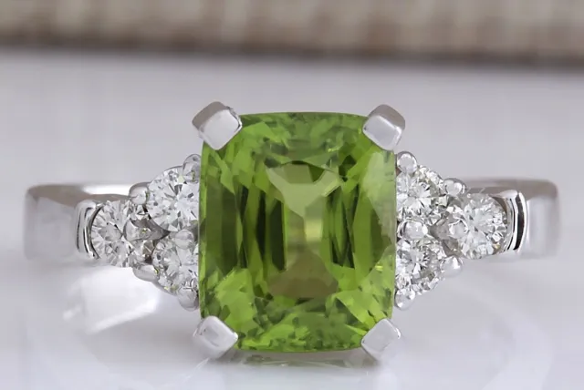 European And American Popular Apple Green Zircon Personalized Diamond Ring Platinum - Shop at LoveMi