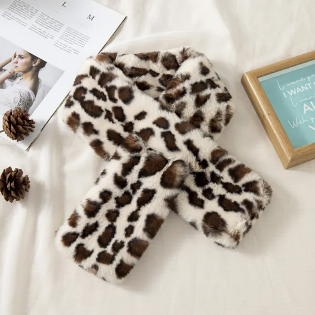 Women's Autumn And Winter Plush Thick Leopard Print Scarf Beige, Leopard Print - Shop at LoveMi