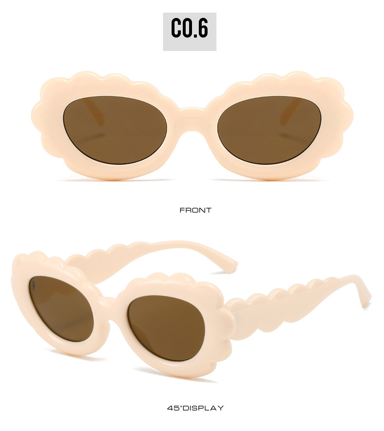Personalized Clouds Oval Sunflower Flowers Sun Protection Glasses - Image 8