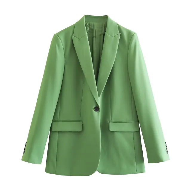 Women's Fashionable Simple Suit Jacket High Waist Baggy Straight Trousers Suit Cd8824 Top Xs - Shop at LoveMi
