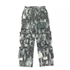 Street Design Spring New Camouflage Multi-pocket Cargo Pants Loose Girl - Army Green - View 1