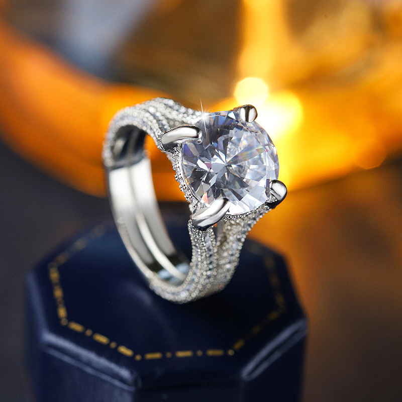 III Love Moissanite Luxury Full Diamond Artificial Diamond Ring