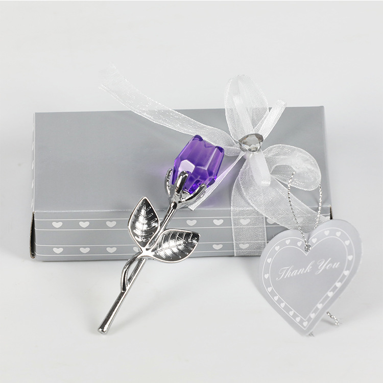 Silver Rod Purple Rose