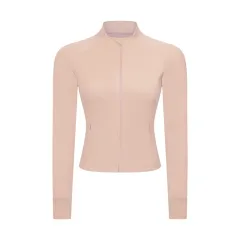 Slim-fit Yoga Wear Long Sleeve Tup Cardigan - Light Apricot Pink - View 1