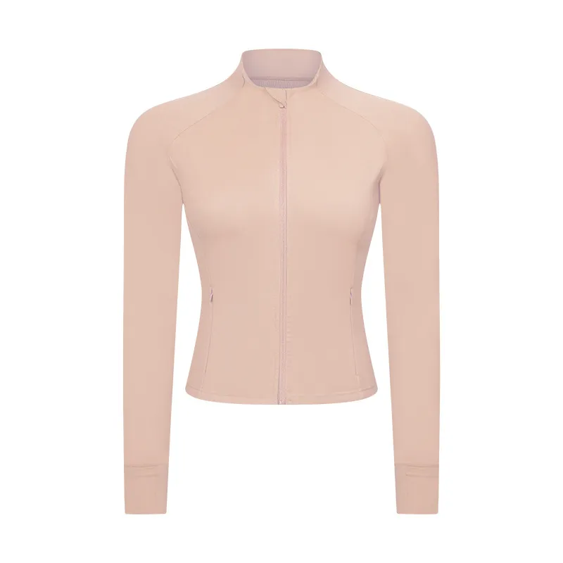 Slim-fit Yoga Wear Long Sleeve Tup Cardigan - Light Apricot Pink