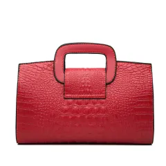 Women's Fashion Simple Solid Color Handbag - Red - View 1
