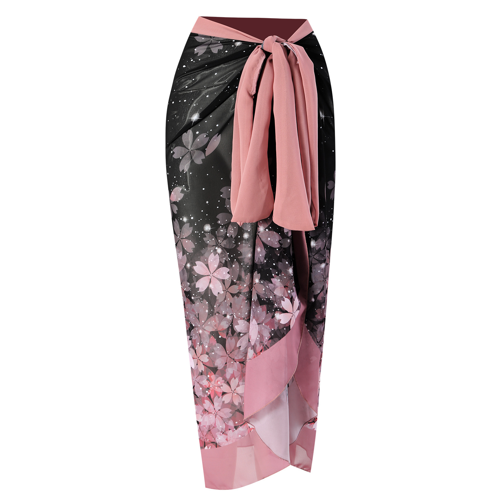 Swimsuit Women's One piece Skinny Print Chiffon Dress Two Piece Swimwear Pink Floral Skirt - Shop at LoveMi