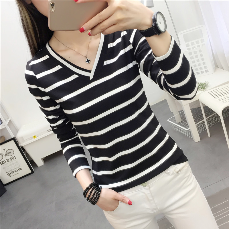 Korean Style Women’s V-Neck Long Sleeve Top – Casual Slim Fit Bottoming Shirt for Everyday Wear - Image 6
