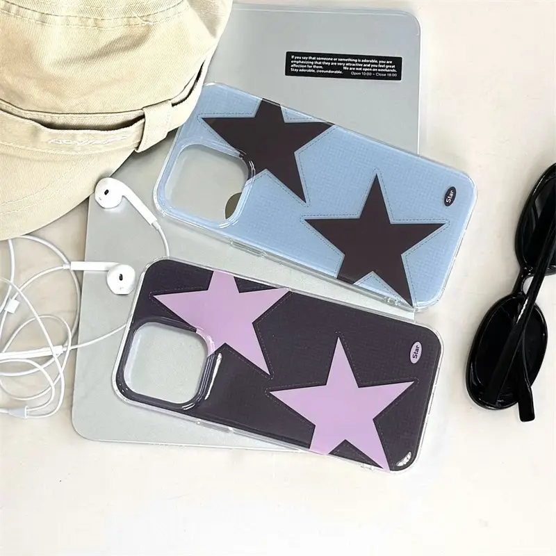 Contrast-color Star Casual Phone Case