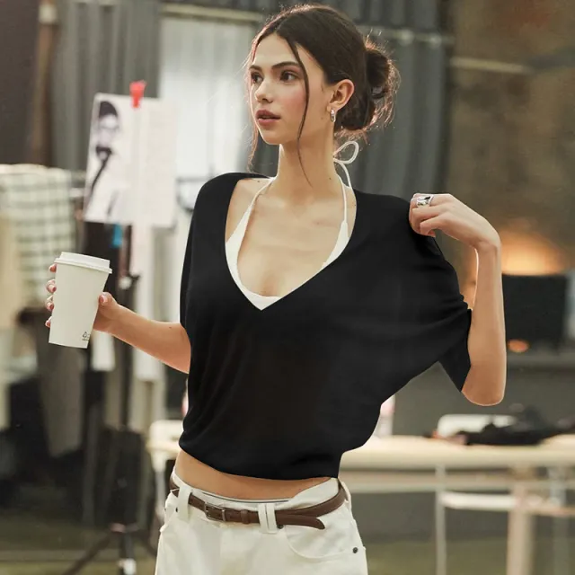 Women's See through Waist controlled Long Sleeves Top Black - Shop at LoveMi