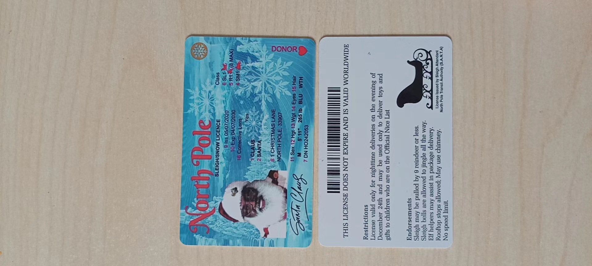 Title 10, Christmas Gift For Children Sled Driving License