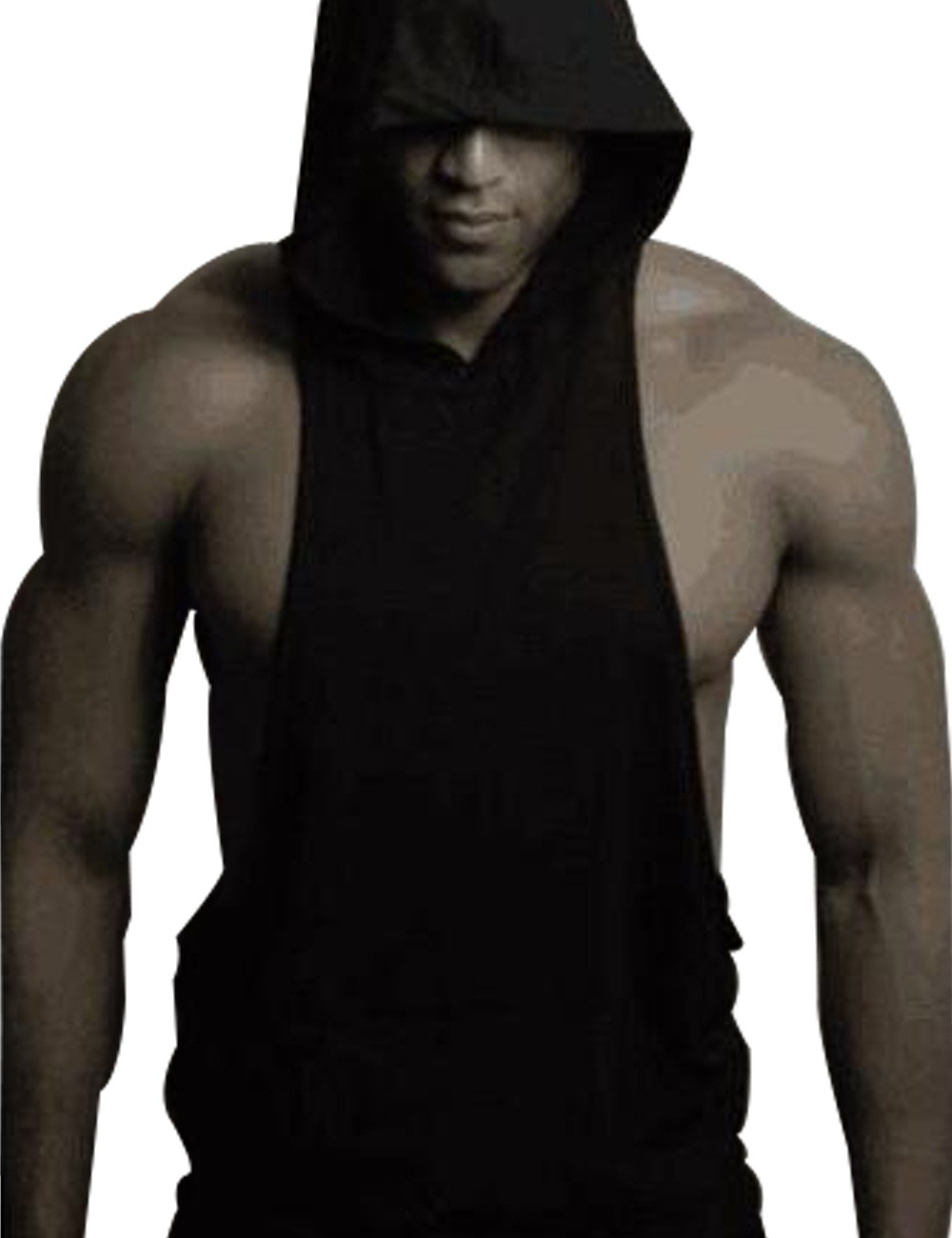 Title 9, Sports style mens hooded sleeveless vest sweater