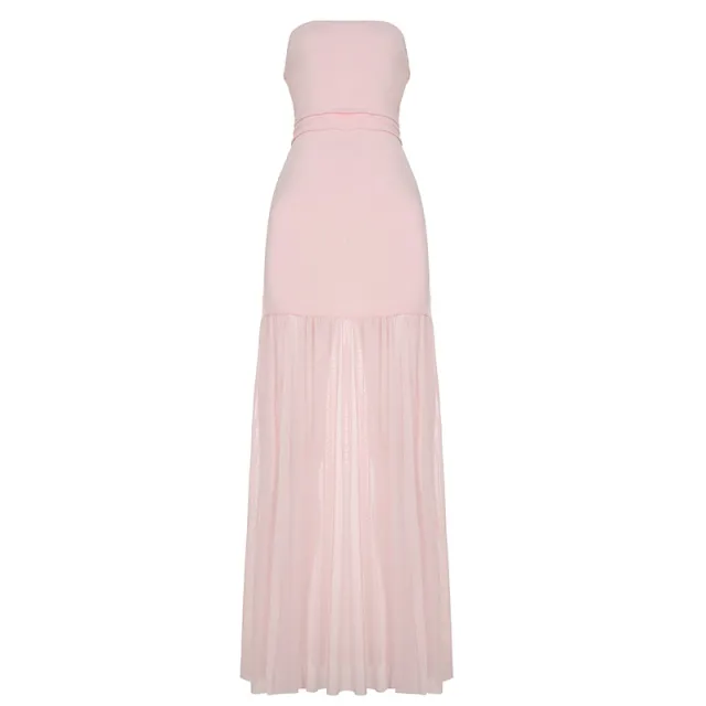 Women's Elegant Mesh Tube Top Dress Pink - Shop at LoveMi