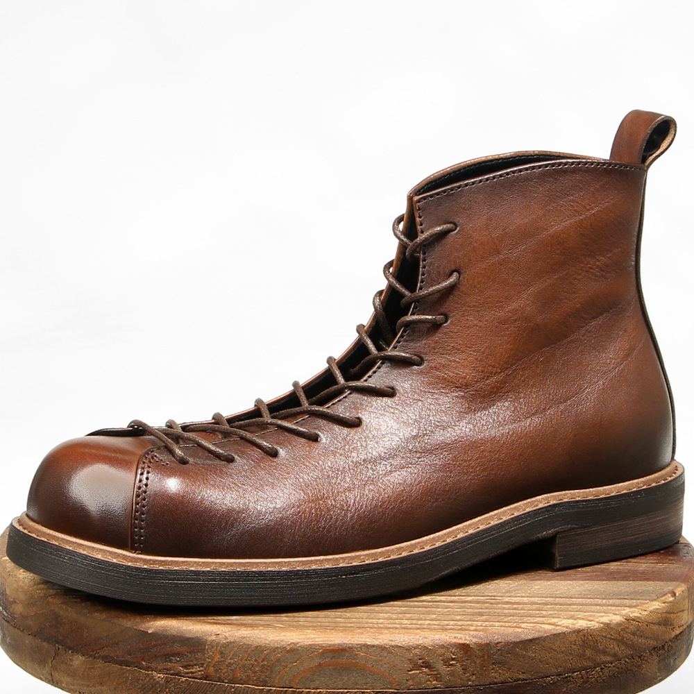 Men's Martin Boots Amekaji Work Genuine Leather Vintage Style