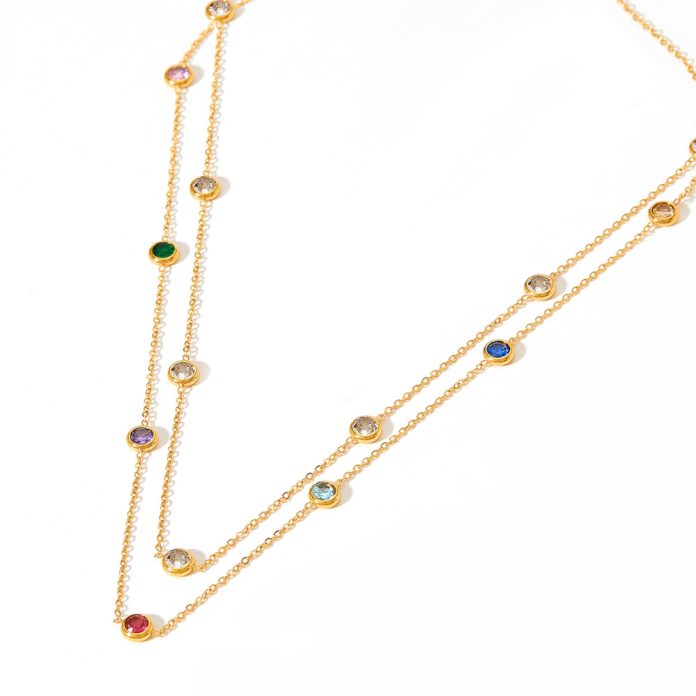 Women's Mini Fine Necklace Series Zircon Pendant