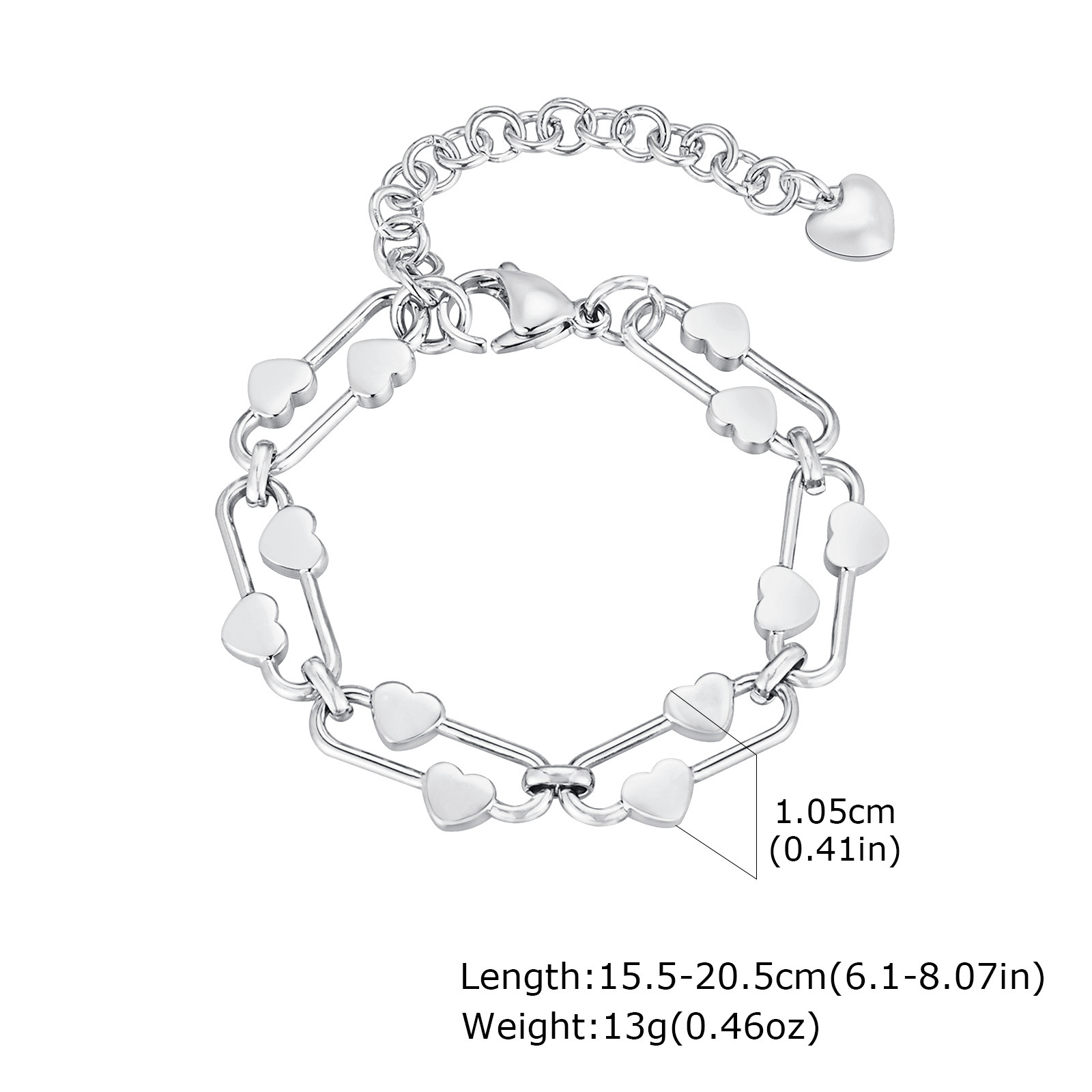 Women's Trendy Stainless Steel Square Buckle Bracelet