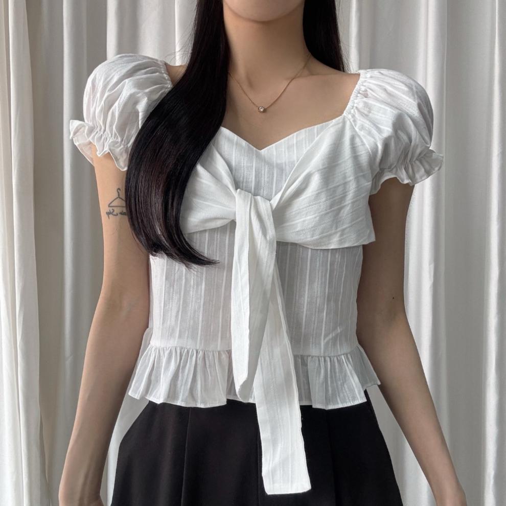 Bow-tied Ruffled Frill Puffed-sleeve Shirt 18 0bb67c4c 41b1 4220 a75b c5dbbb0fa94f