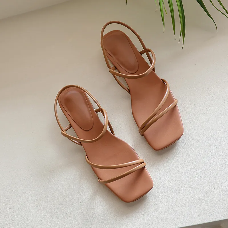 Flat Strap Open-toed Roman Sandals Women - King Whyte Colors-36