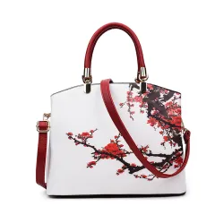 Printed One-shoulder Women's Messenger Bag - Red - View 1