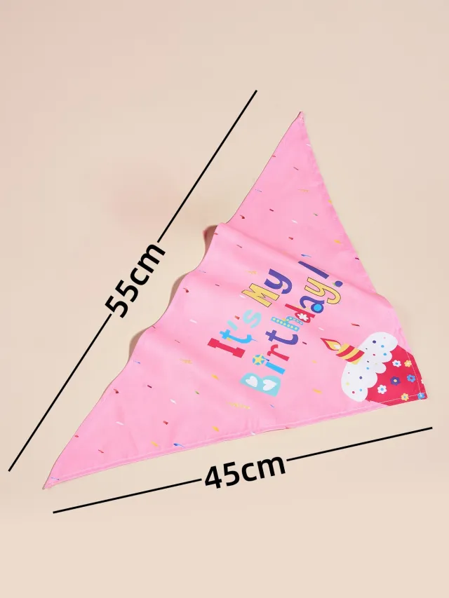Creative Printing Dog Triangular Binder Birthday Saliva Towel Accessories Pink Triangular Binder - Shop at LoveMi