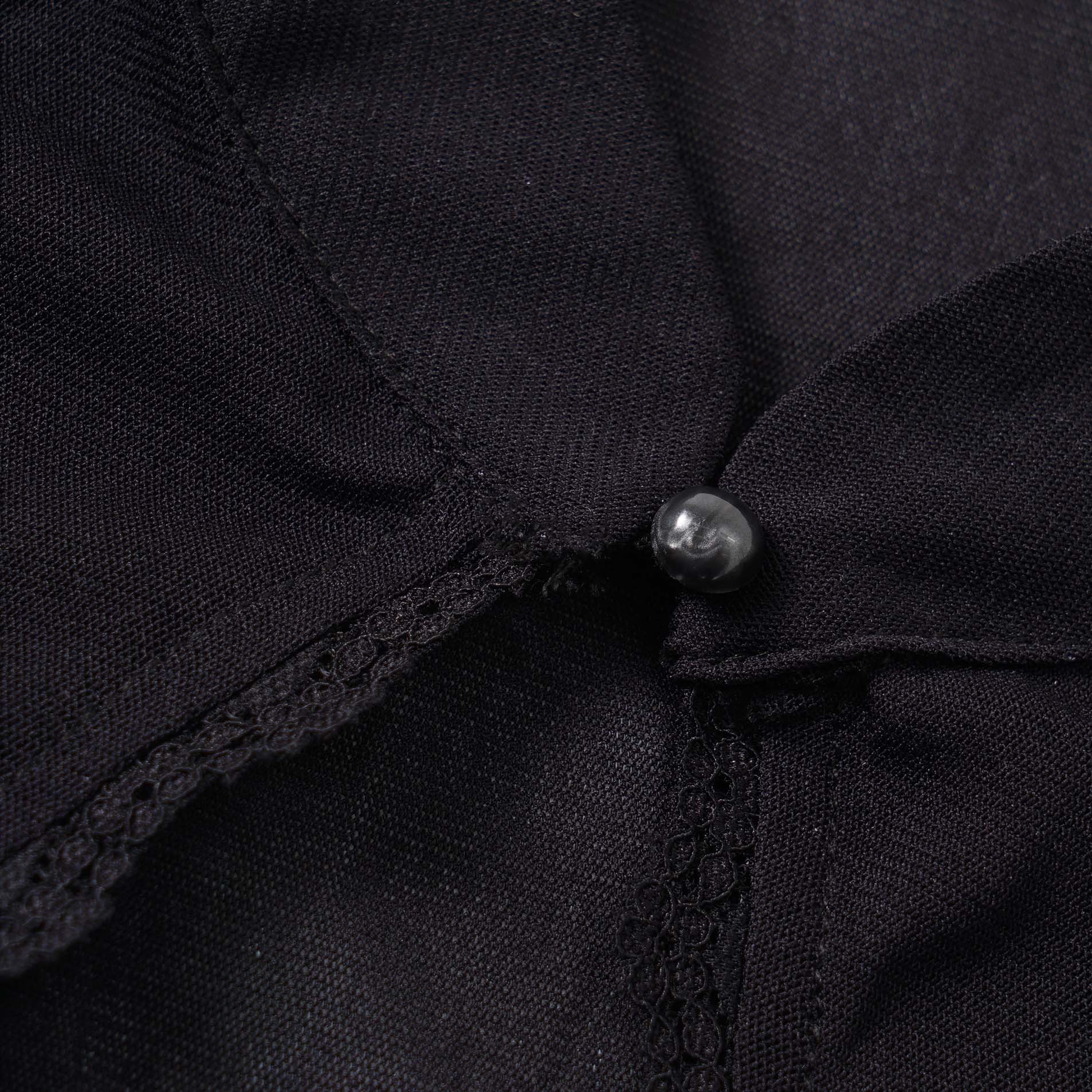 Black Sheer Mesh Long-sleeved Lace Sling Vest