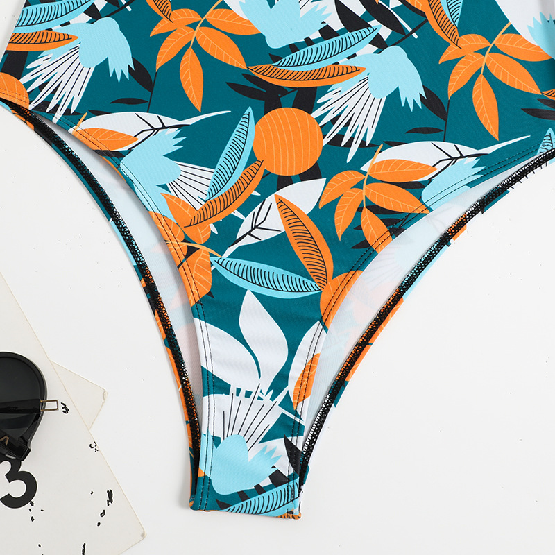 Women's High Waist Polyester Printed One-piece Bikini - Image 18