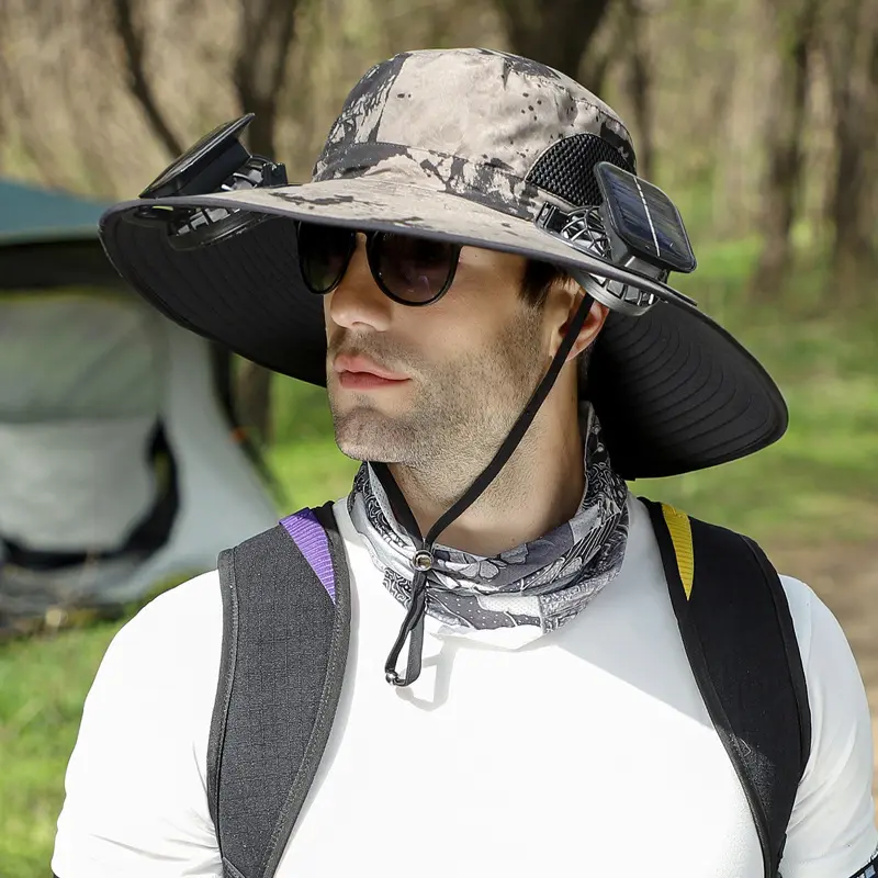 Solar Fan Cap Outdoor Mountaineering Fishing