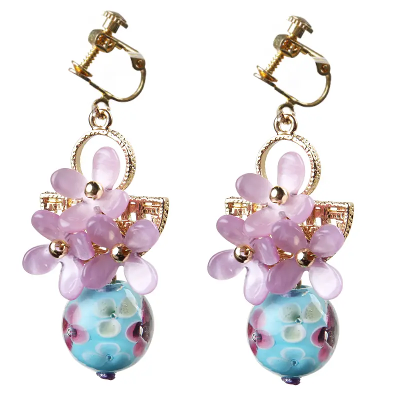 Vintage Small Flower Earrings Antique Style