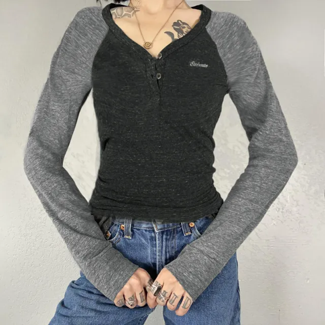 Slim Fit Slimming And Simple Casual Bottoming Shirt Women Gray - Shop at LoveMi