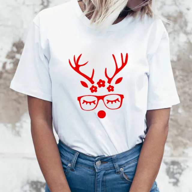 Rock Santa Claus Print Spoof European And American T shirt 1934Style - Shop at LoveMi