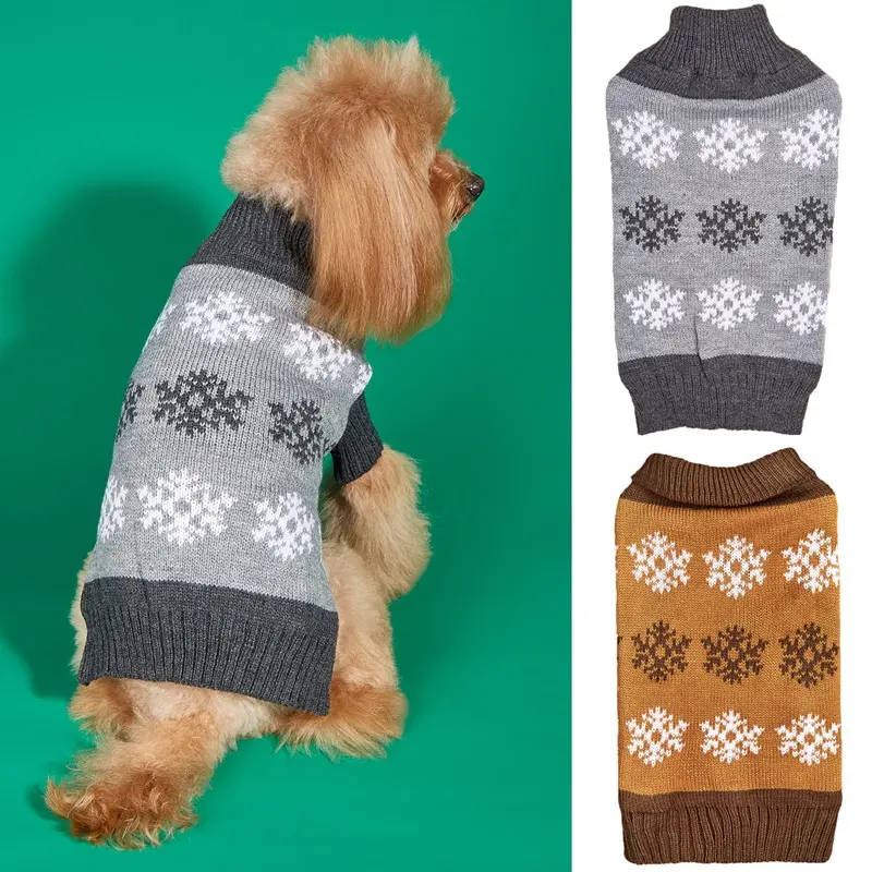 Snowflake Brown Gray Autumn and Winter New Dog Christmas