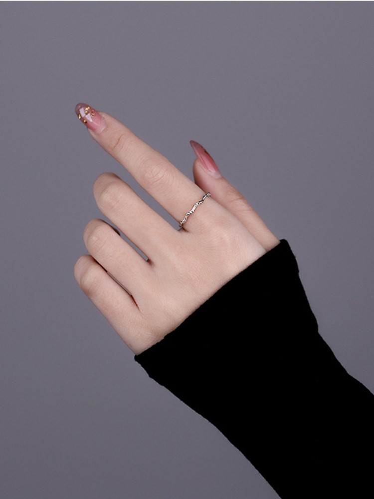 925 Silver Retro Irregular Line Ring