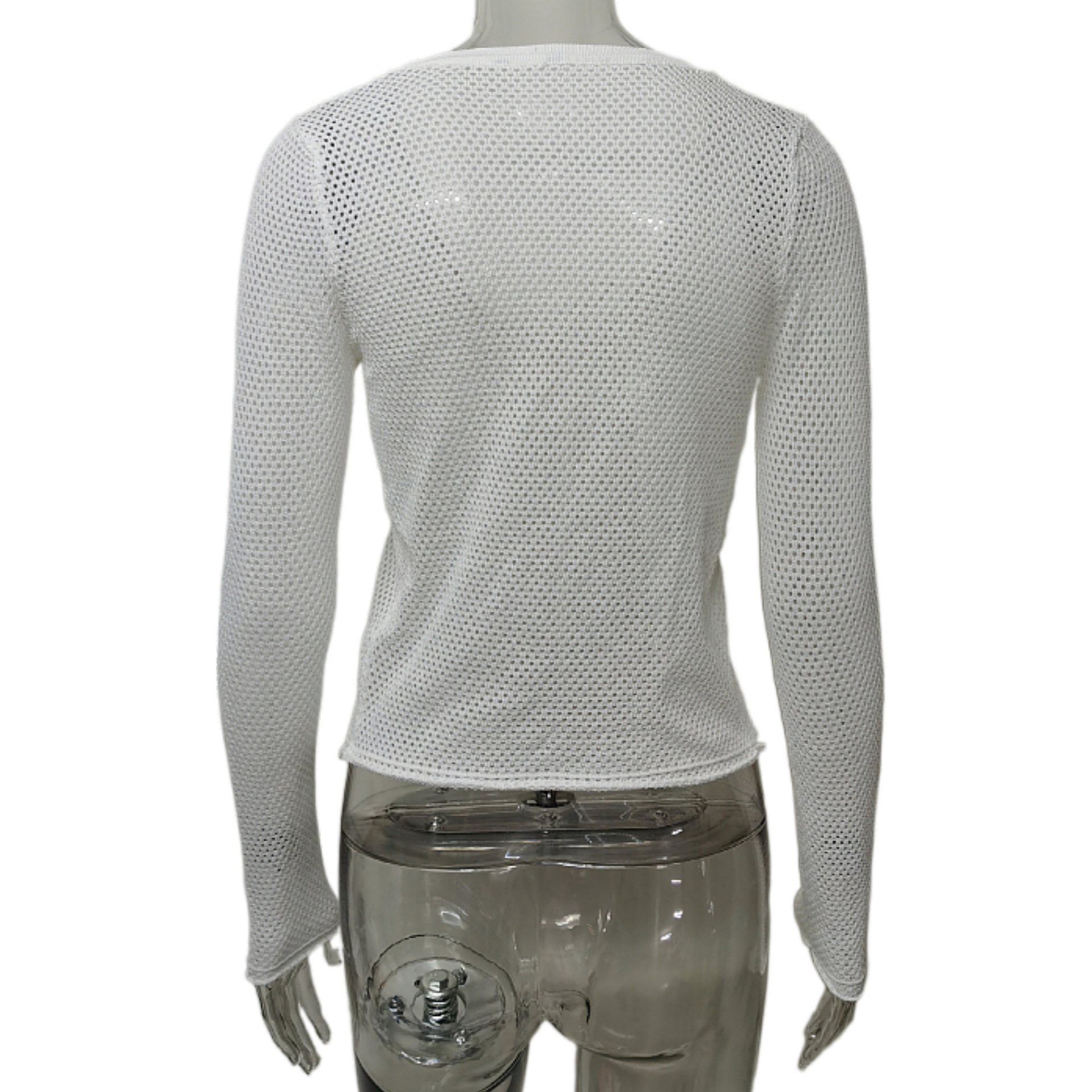 Women's Knitted U-neck Hollow Bow Top