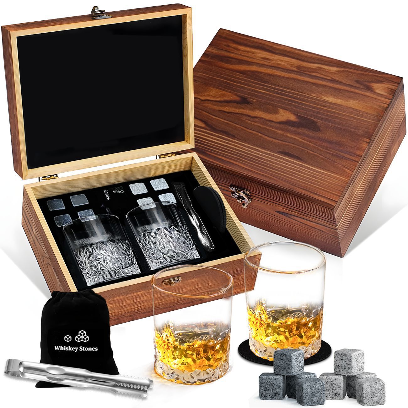 2Cup 8Stone Gift Box Granite Ice Stone Set