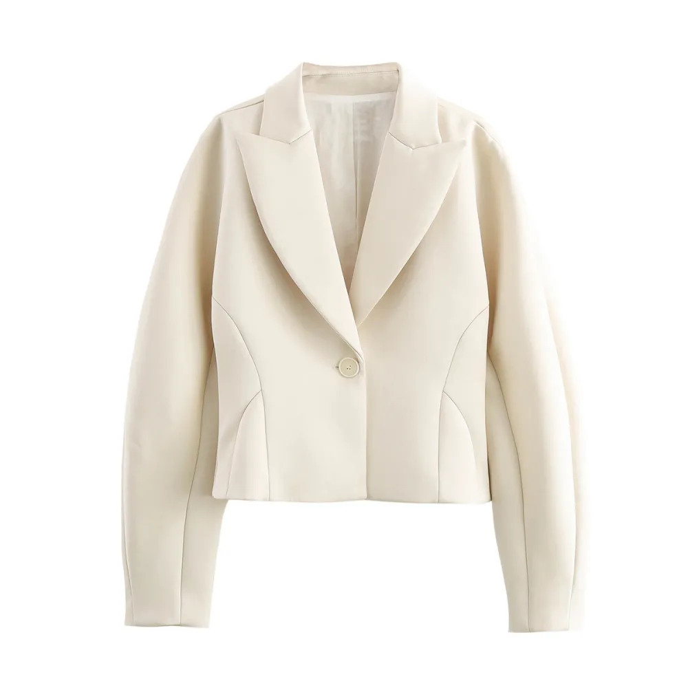 European And American Style Stylish Simple And Versatile Silk Satin Textured Suit Long Sleeve Jacket