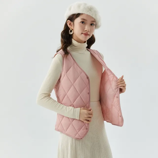 Women's Short Autumn And Winter Velvet Vest Double Sided Pink - Shop at LoveMi