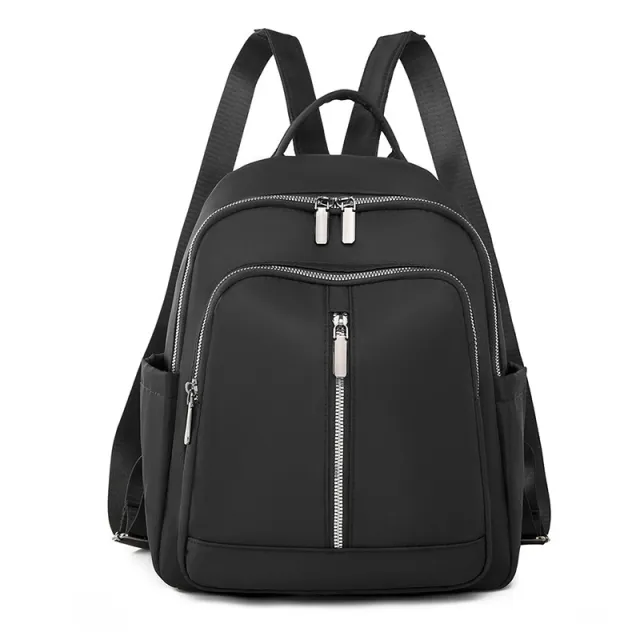 Casual Women's Nylon Backpack Simple Versatile Large Capacity Black - Shop at LoveMi