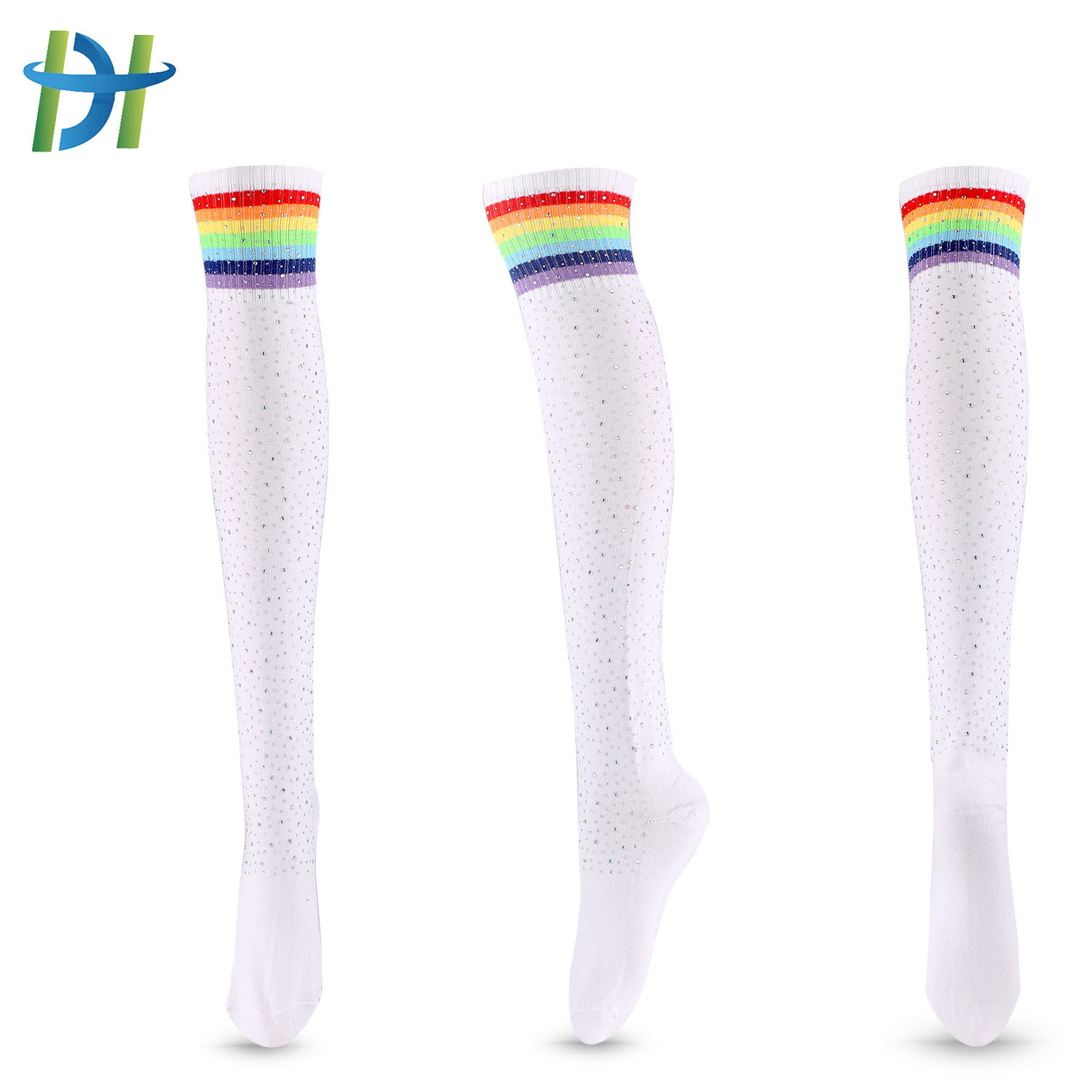 White Socks Color Stripes