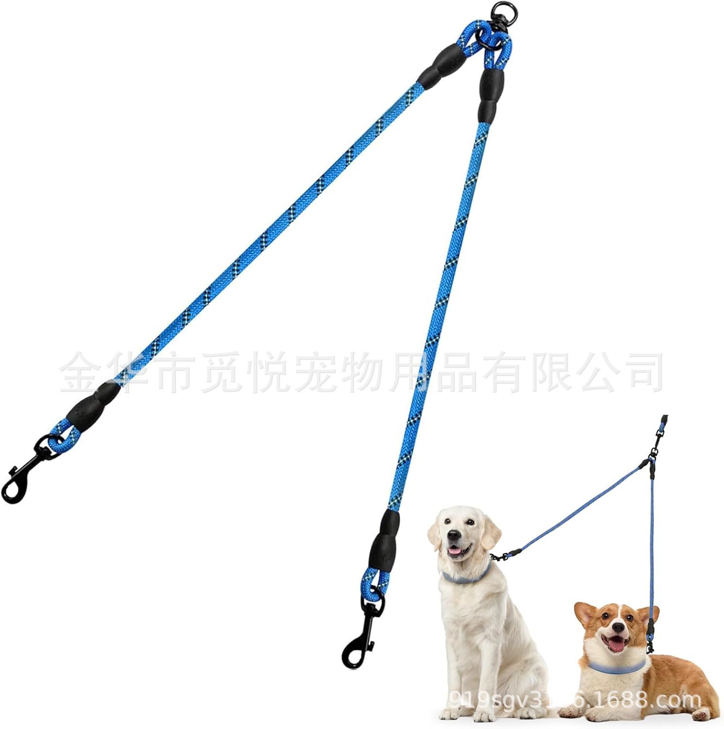 Dual Dog Leash With Tangle-free Design Ideal For Small And Medium-sized Dogs