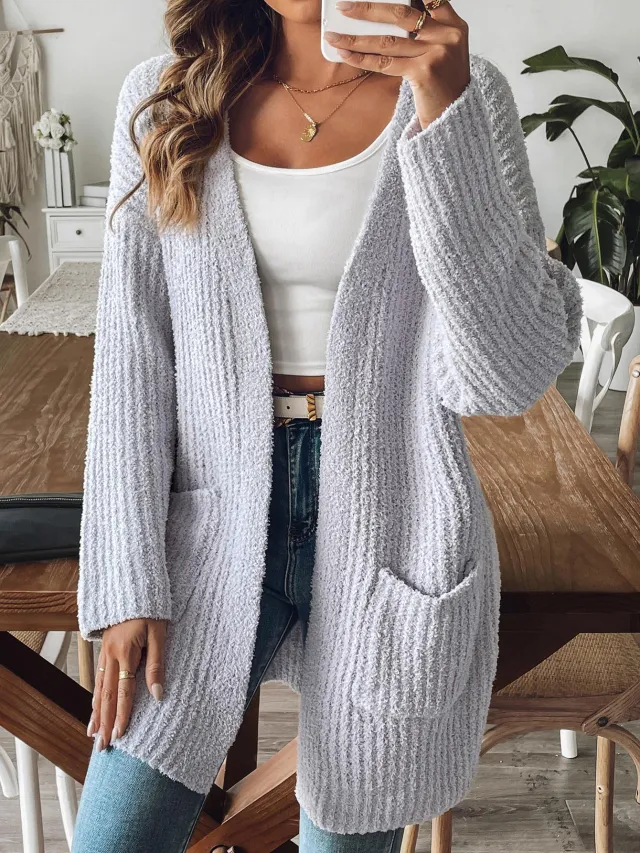Women's Fashion Cardigan Sweater Gray - Shop at LoveMi