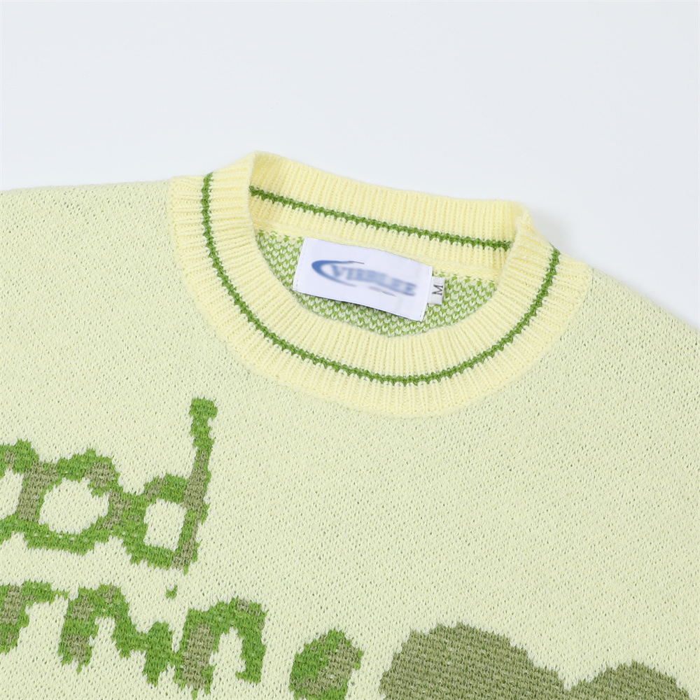 Cartoon Frog Jacquard Waistcoat Sweater Men