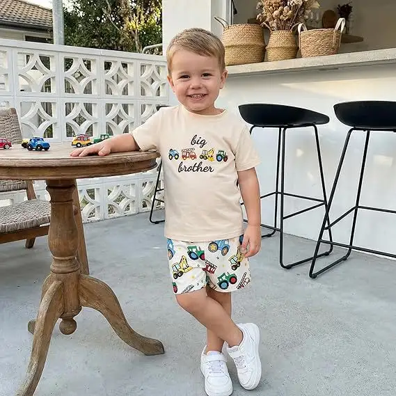 All-over Letter Print Summer Short-sleeve Outfit