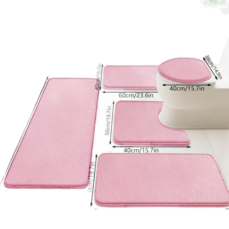Bathroom Cashmere-like Non-slip Mat U-shaped Toilet Seat Cover 3