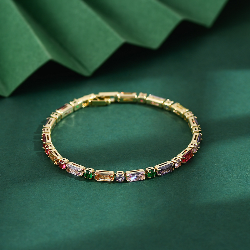 Micro-inlaid Color Zircon Claw Chain Niche Design Bracelet