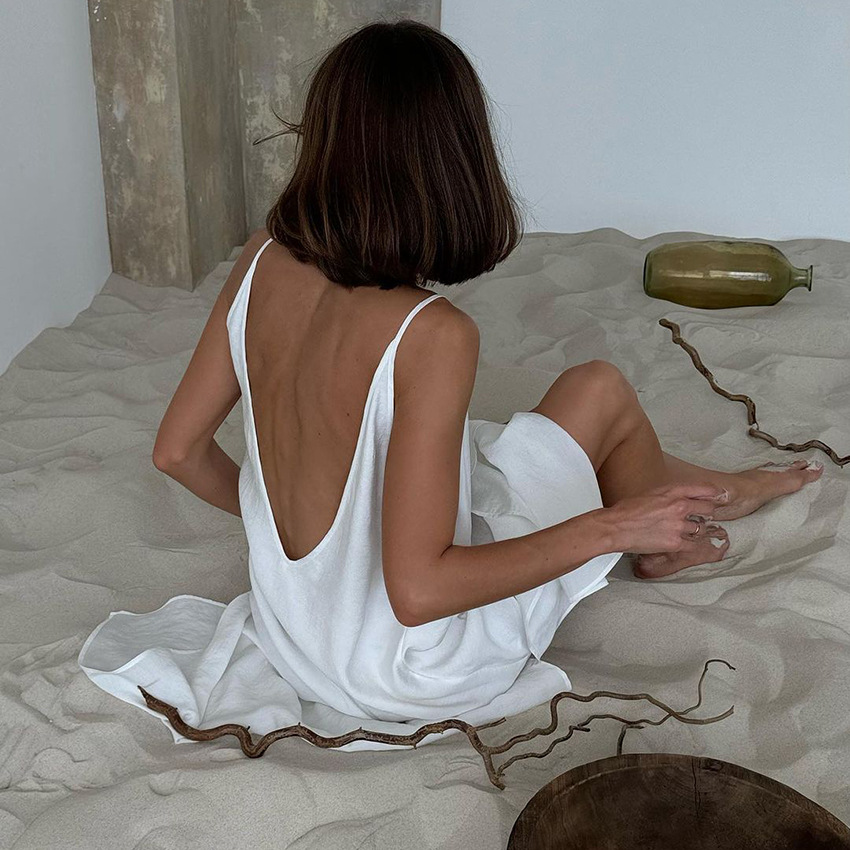 Womens Minimalist Strap Maxi Dress